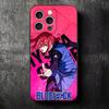 Blaue L-Locks Chigiri Hyoma Weiche Handyhülle für iPhone 16 16E 17 Air 15 Pro Max 14 Plus 13 Mini 11 12 7 Schwarze Hülle Rückschale