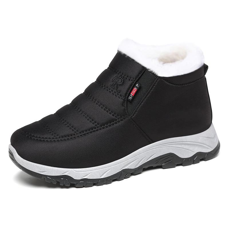 Men's Winter Cotton Snow Boots: Velvet-Lined, Thickened, Short Style for Couples & Elderly, Available in Plus Sizes