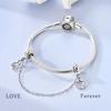 Safety Chain Charms 925 Silver Love Bow Star Moon Snowflake Safety Chain Fit Bracelet DIY Women's Jewelry