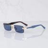 THE ARTIST III Men's Classical Gold Boundless Sunglasses INS Fashion Handcraft Rimless Acetate Solar Glasses for Male