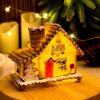 LED Lighted Gingerbreads House Figurines Ornament Christmas Decorations for Xmases Holiday Party New Year Home Decors