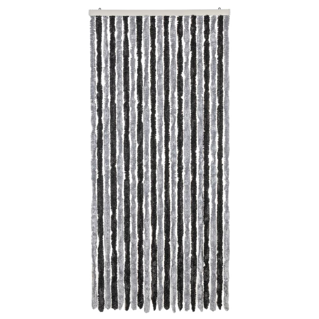 Vidaxl Zasłona Przeciwko Owadom, Szaro-Czarna, 90X200 Cm, Szenilowa