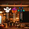 Feiertags-Holzdekorationen Halloween-Windspiel-Bastelset für Kinder Erwachsene, DIY Holz Geist Kürbis Fledermäuse Hexe Hängende Glocken Bastelset Skelett