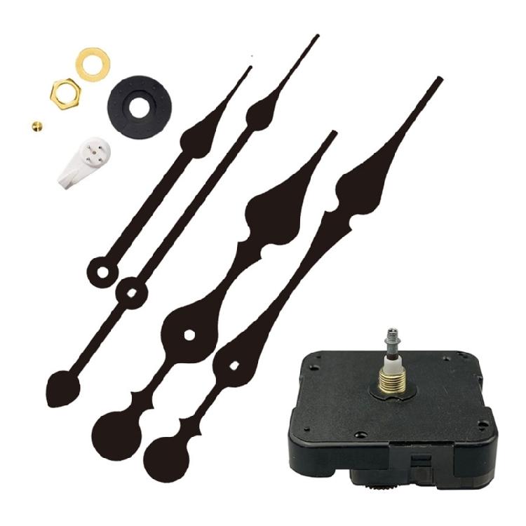 Wall Clock Repair Parts Set High Torque Clock Movement with 2 Pack Long Hands and Mounting Hook for Clock Replacement