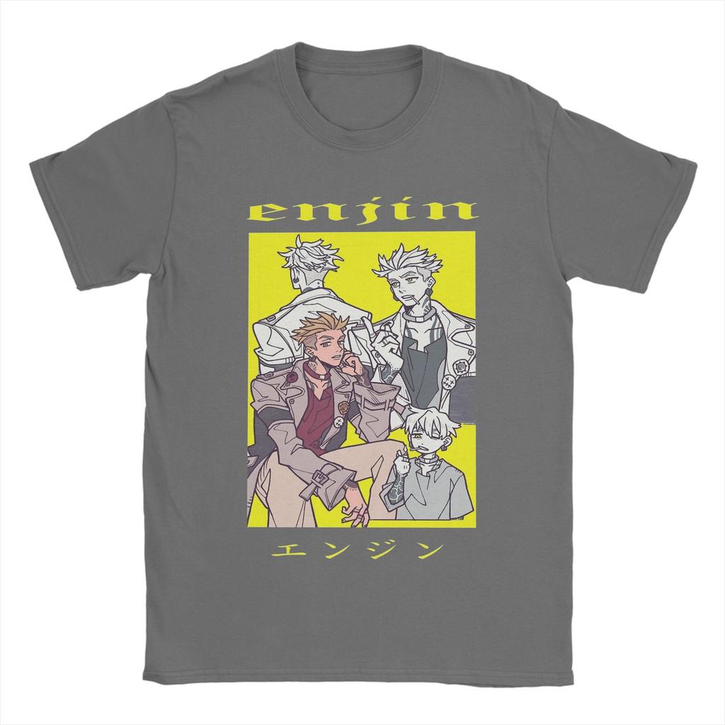 Men Enjin Gachiakuta Anime T Shirts 100% Cotton Tops Humor Short Sleeve Round Neck Tees Birthday Gift T-Shirts
