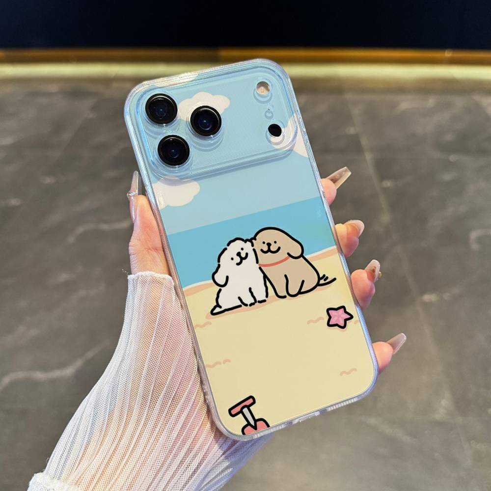 

L-line Puppy M-Malteses Phone Case For iPhone 17,16,15,14,13,12,11 Pro,Max,Plus,X,XS,XR,SE4,E Mini Transparent Soft Cover iPhone17promax