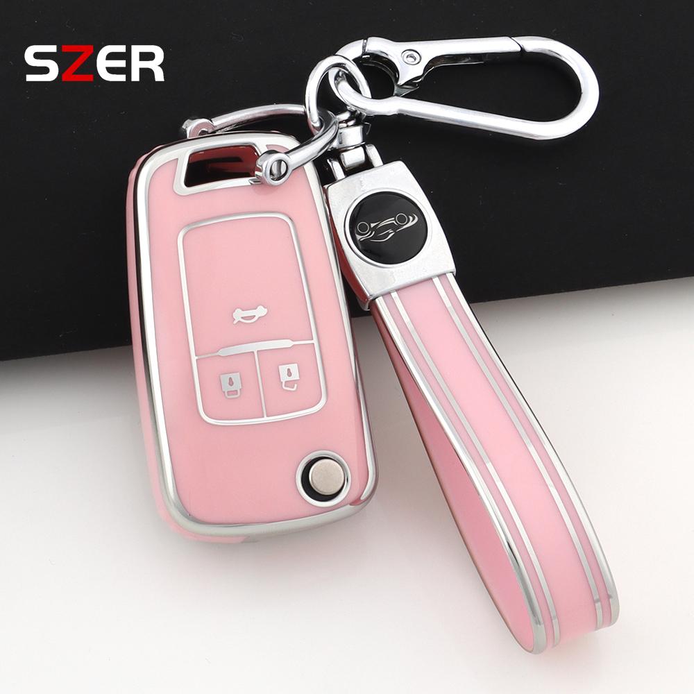 Tpu Style Car Flip Key Case Cover Shell Fob For Chevrolet Cruze Aveo Camaro Epica Lova Sail Spark Opel Astra Corsa 3/4 Buttons