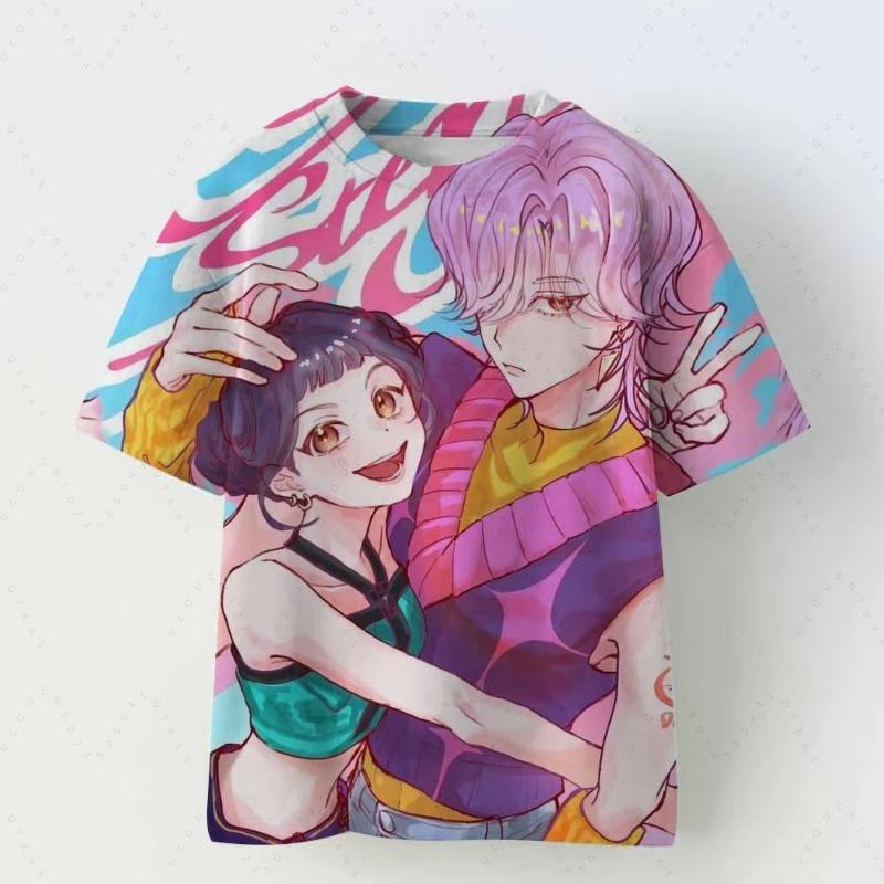 

Demon Hunters Kpop T-shirt Gift Girls Boys Short Sleeve Purple Tee Anime Children Clothing Huntrix Tiger T shirt 110