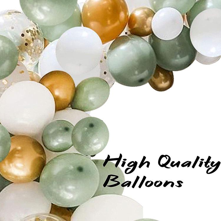 Vintage Olive Green Balloon Chain Set Bean Paste Green Balloon Set Birthday Party Arrangement