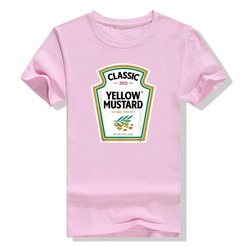 Aesthetic Clothe Yellow Mustard DIY Ketchup Apparel CondiUnisexts Couples Group Halloween Costume TShirt harajuku graphic t shirts