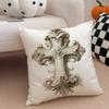 bBaroque Gold Cross European Style Cushion Cover Throw Pillow Cover Hidden Button Durable Polyester Chair Cushion