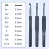 9Pcs Ergonomic Crochet Hook With Storage Case and Scissors 2.0mm-6.0mm Aluminum Crochet Needle For Beginner Knitting