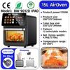 2025 New 15L Large Capacity Air Fryer Oven Combo with Touch Control for Home Use