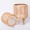 Rattan Style Plant Stand Durable Plastic Flower Pot Holder for Indoor Plants Green Plants