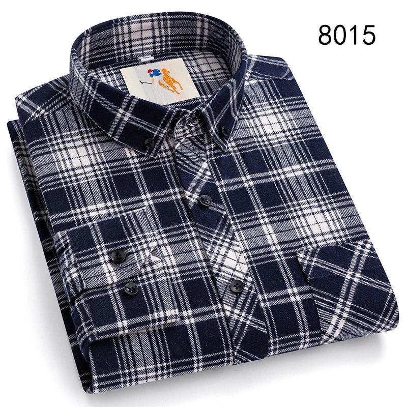 Flanell-Plaidhemden für Herren Klassischer Stil Langarm Umlegekragen Freizeitkleidung Täglicher Gebrauch Pflegeleicht Weiches Material Hemden