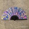 33cm Kung Fu Fan UV Printed Fluorescent Decorative Fans Bamboo Bone Performance Props Decorative Costumes
