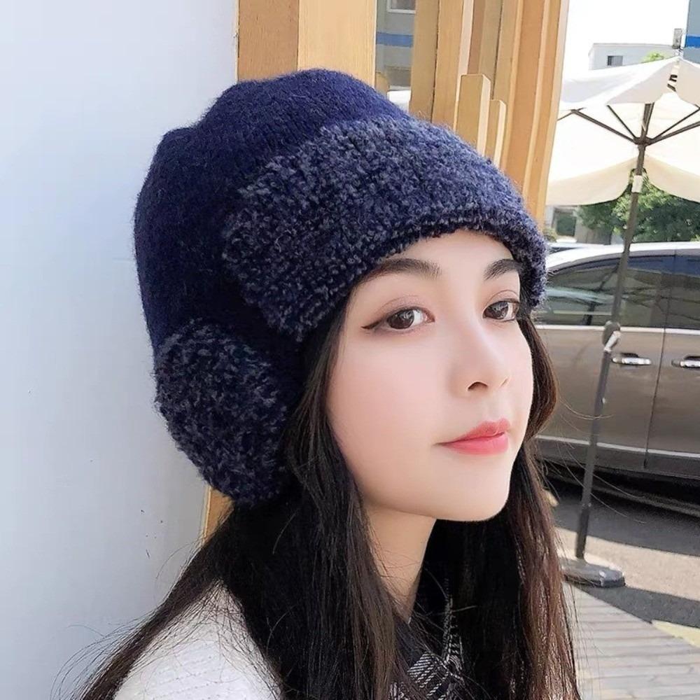 New Windproof Knitted Hat Coldproof Warm Pullover Cap Ear Protection Hat Unisex