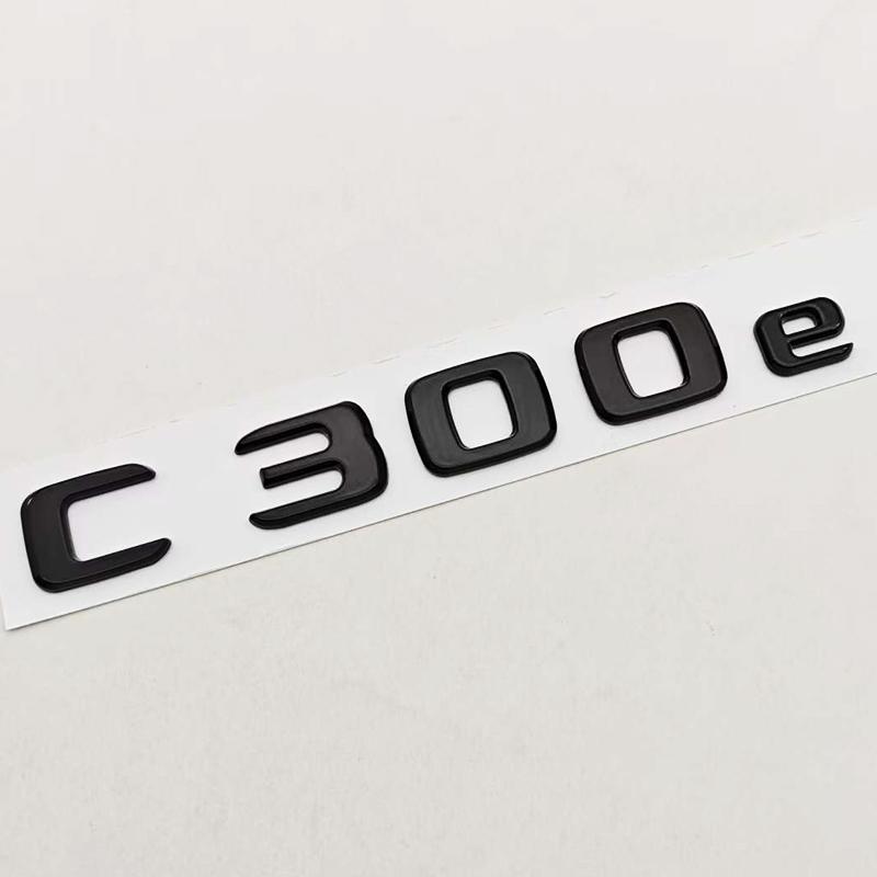 New 3D ABS Chrome Black Car Styling Logo C300e C300de Badge Rear Trunk Emblem Sticker Decals For Mercedes Benz C300e C300de W206
