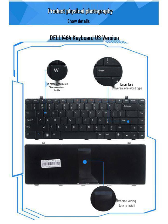 Compatible Keyboard for DELL Inspiron 1464 (P09G, I1464R, I1464D)