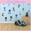 Muursticker met Sonic-patroon als achtergronddecoratie voor kinderkamer, woonkamer, slaapkamer en hal.