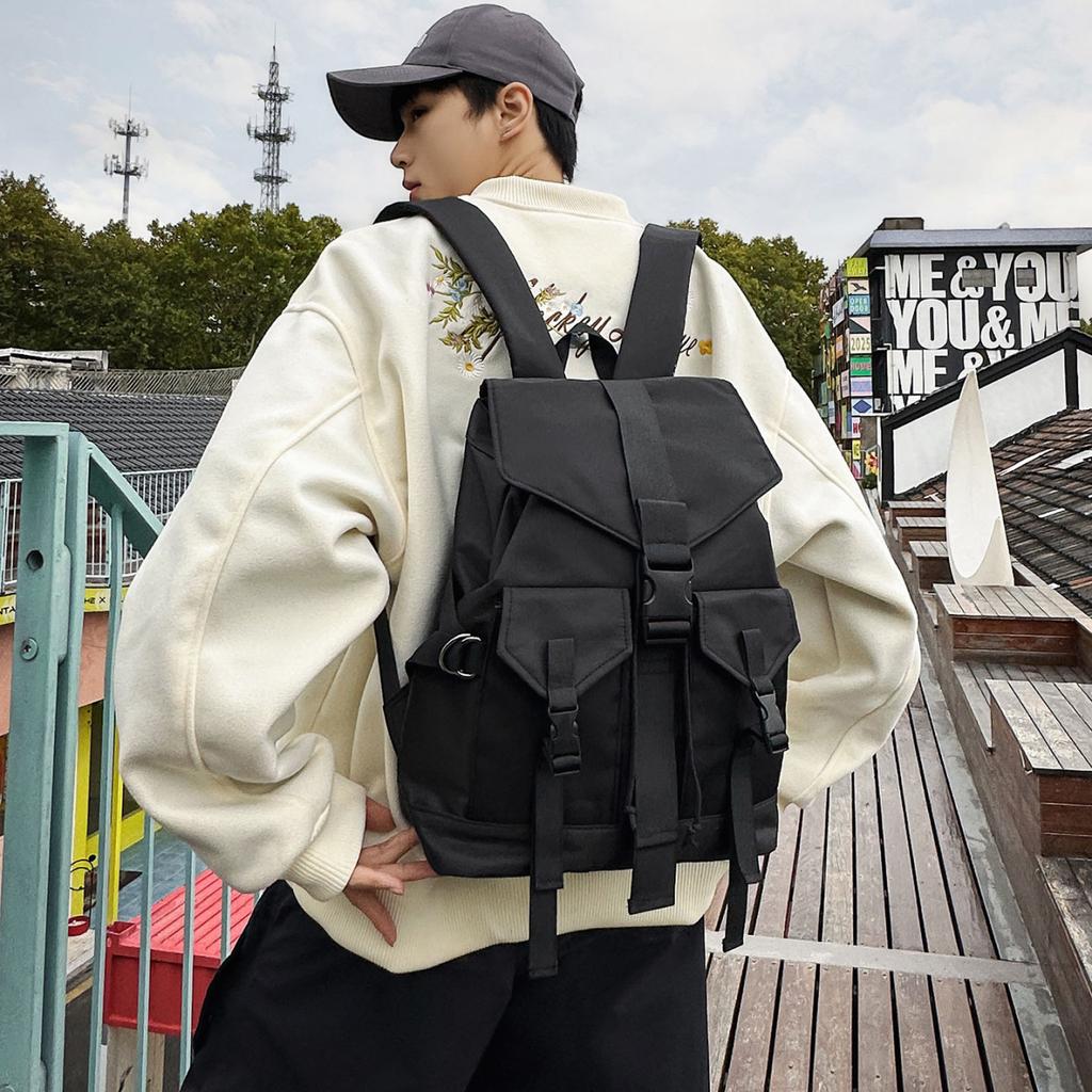 Schoolbag New Simple Backpack Casual Large Capacity Backpack Men's and Women's Versatile School Bag Outdoor Light Travel Bag