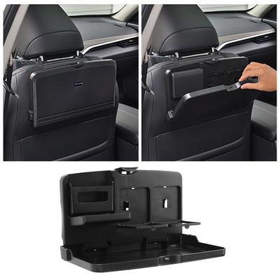 Car Chair Back Storage Tray Multifunctional Car Seat Back Beverage Rack Portable Foldable Car Backseat Table for Food Drink
