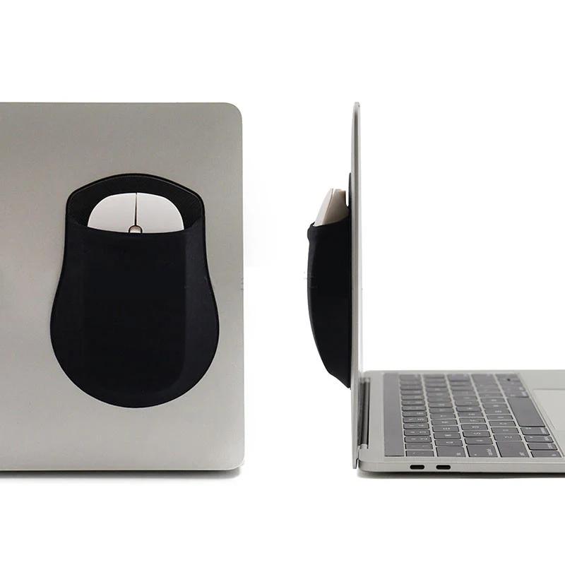 Mouse Storage Bag for Laptop Pad Elastic Back Adhesive Wireless Mouse Holder Sticker Pouch Sleeve Storage Organizer Holder