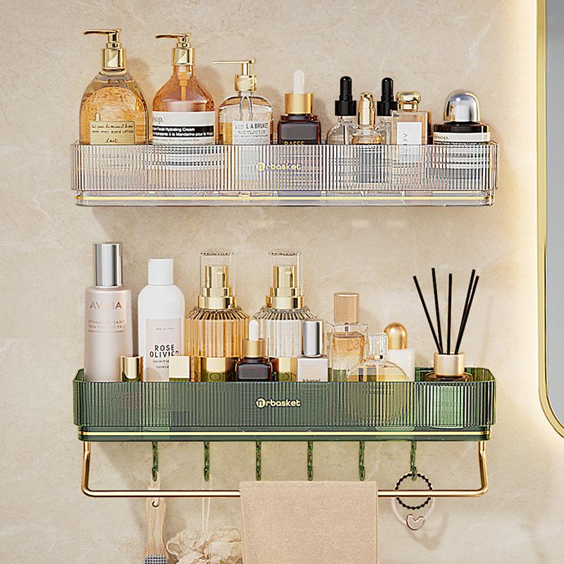 Bathroom Shelf Perforation-free Wall-mounted Bathroom Shelf Toiletries Storage Shelf On The Bathroom Counter Wall