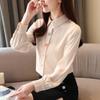 Women's Spring 2025 Chiffon Long-Sleeve Top - Stylish Professional Design