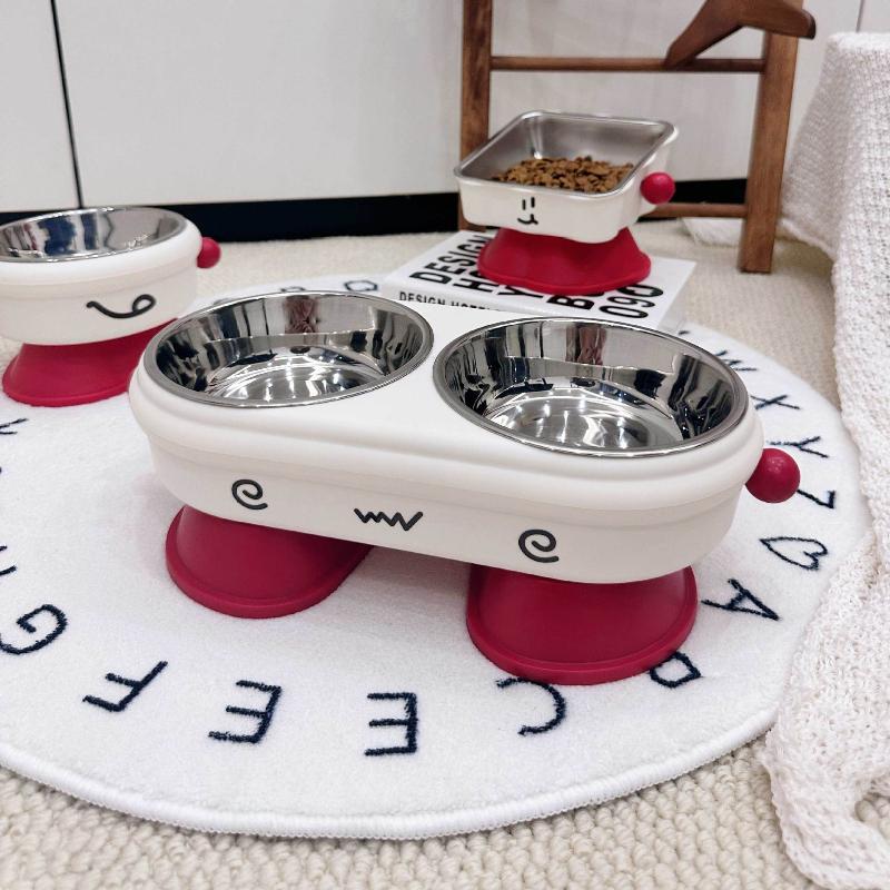 Haustier Hoher Fußnapf Nackenschutz Katze Hund Futter- und Wassernapf Hochbeinig Anti-Rutsch und Anti-Edelstahl Haustiernapf