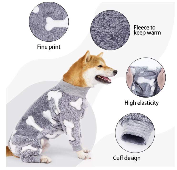 Winter Clothes for Dogs Pajamas Jumpsuit Four Legs Winter Onesies for Medium Large Dogs Warm Puppy Jumpsuit Dog Clothes