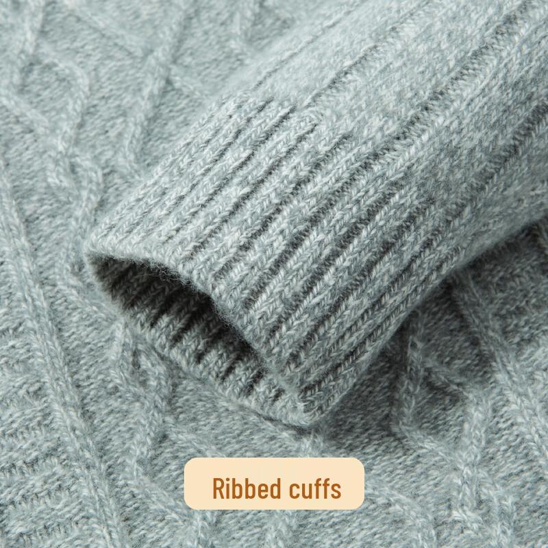 Men's 100% Merino Wool Thick Round Neck Sweater