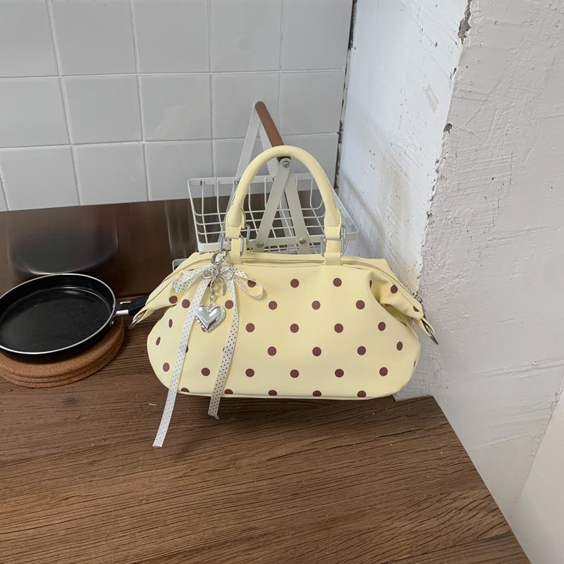 New Pillow-shaped Polka Dot Handbag Korean Cute Fashion Versatile Handbag Lightweight Crossbody Bag Women's Casual Commuter Bag