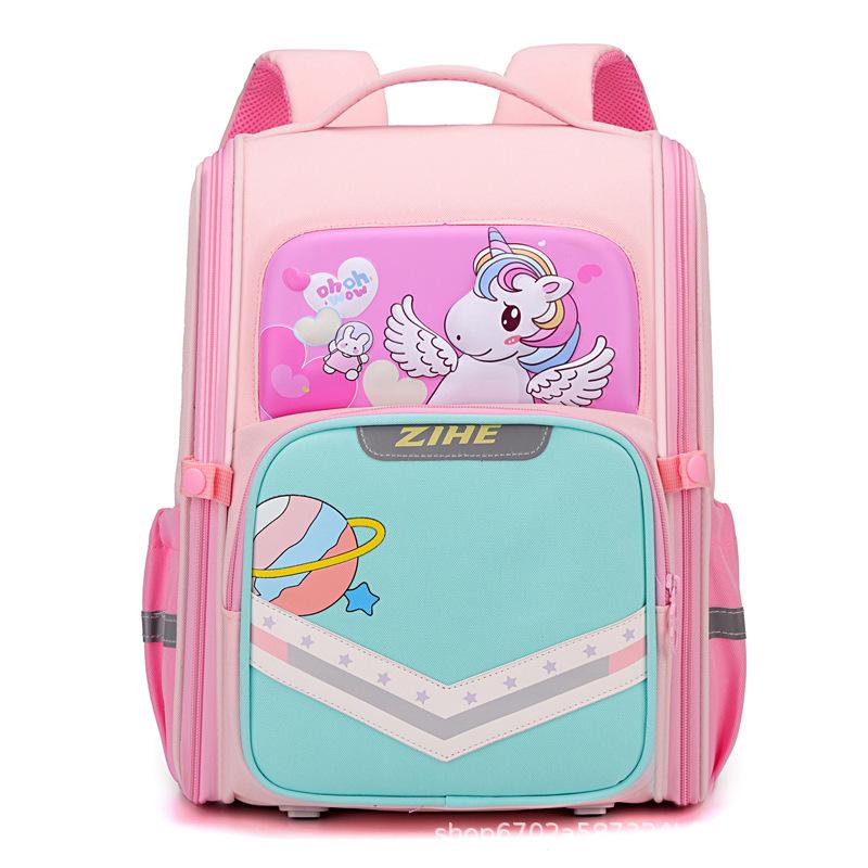 Children's Schoolbag New Cartoon Large-capacity Load-reducing Ridge Backpack Durable and Lightweight Double-layer Hard Shell Backpack Fashionable