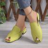 Fashion 2025 New Low Heel Soft Bottom Outdoor Cool Dragging Large Summer Sandals Half Dragging Fish Mouth Summer Outerwear