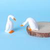 6 szt. Figurka Gęsi z Żywicy Dekoracja Monitora Komputerowego, Kolekcjonerska Urocza Miniaturowa Statuetka Gęsi na Deskę Rozdzielczą Samochodu, Ramkę na Zdjęcia TV, Dekorację Biurka