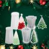 3D Christmas Tree Silicone Mold DIY Aromatherapy Candle Mold Crystal Dropper Design Small Leaf Cedar Tree Craft Decoration