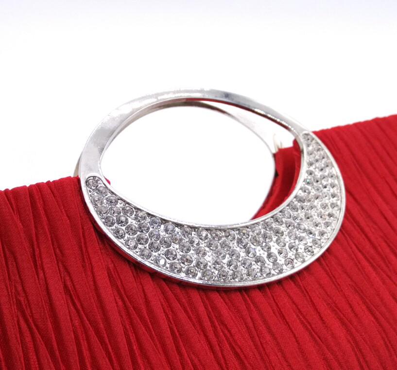 Classic Rhinestone Pleated Evening Bag for Women