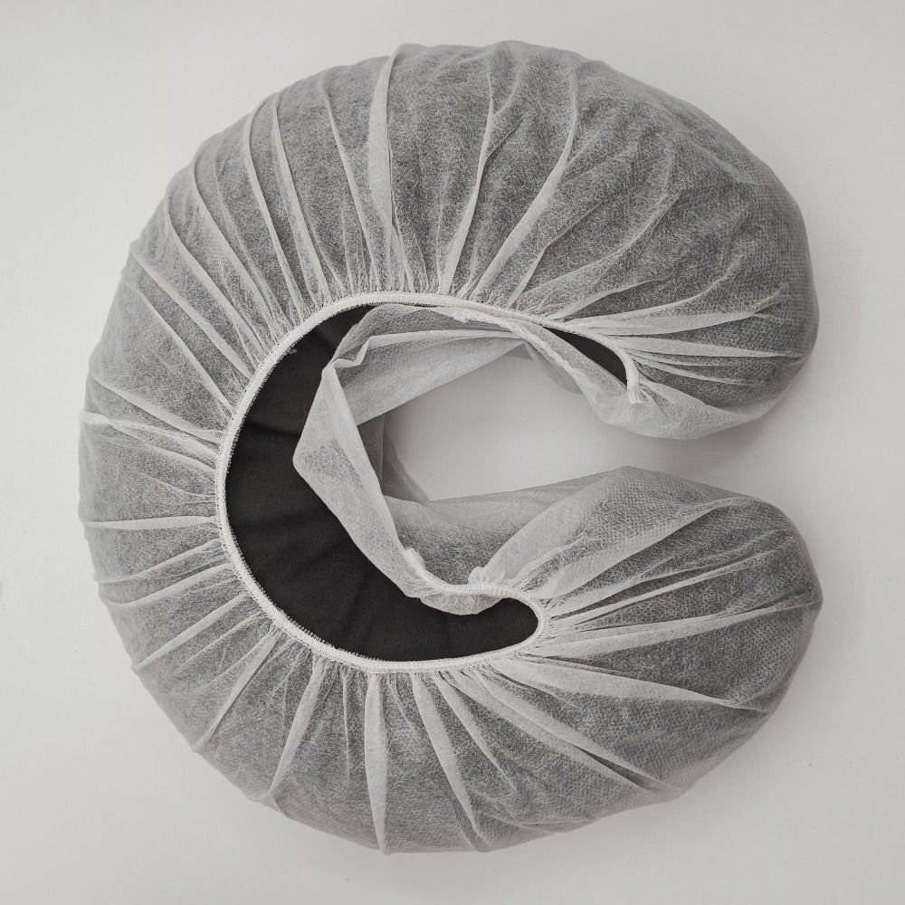 50pcs with Elastic Ribbon U-shaped Pillowcover Nonwovens Disposable Headrest Cover Towel