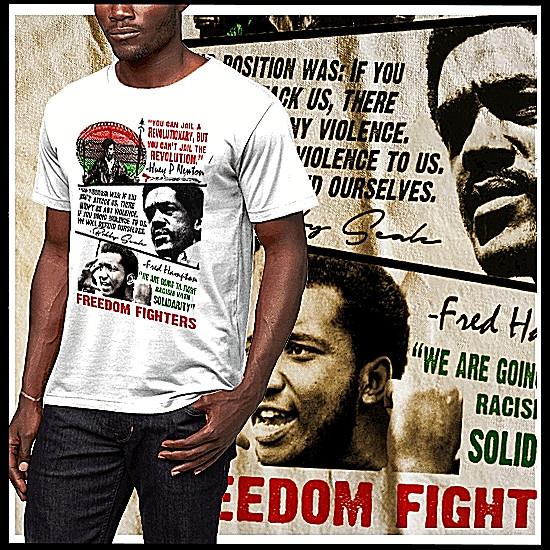 

Huey P Newton T-Shirt Fred Hampton Melanin quote African Pride Freedom fighter S