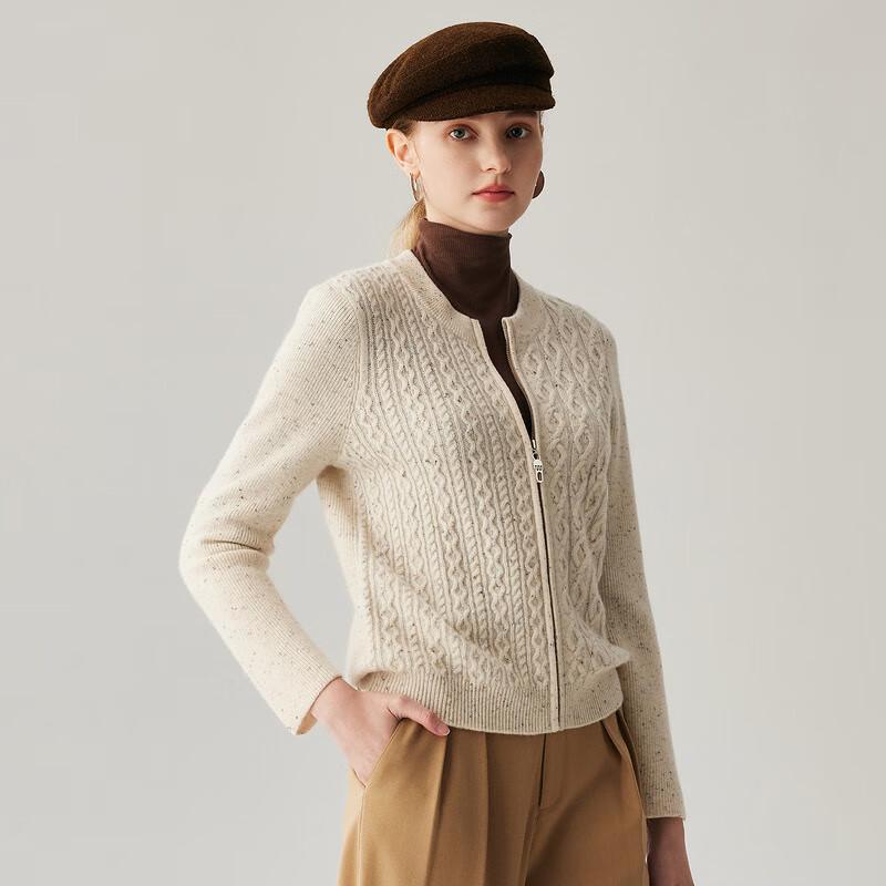Zhaojun Women's Fall/Winter 2025 Thickened Cable Knit Cashmere Cardigan