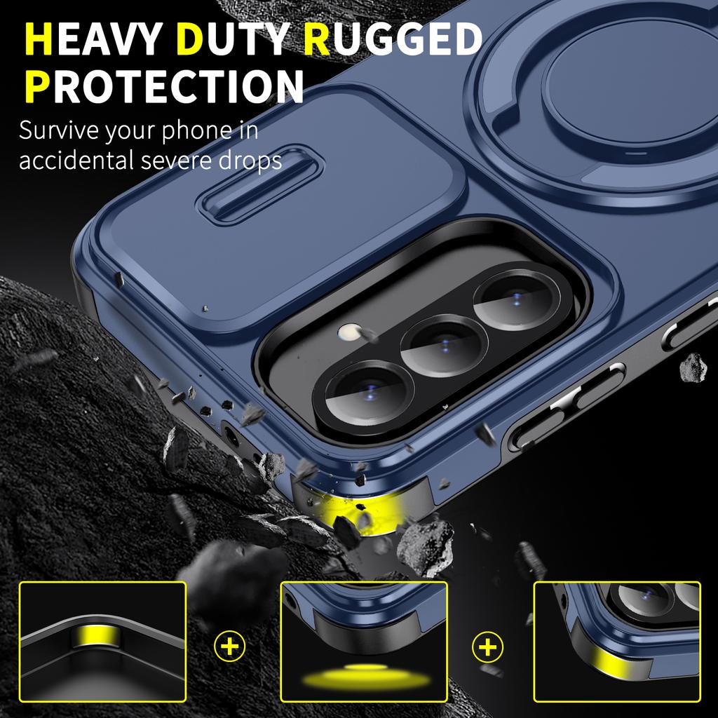 Durable Armor Case for Samsung Galaxy A17 5G S25 FE A55 A56 A35 A36 A15 A16 S24 Plus S23 Ultra S22 S21 Folding Stand Covers