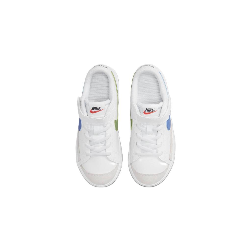 Nike Blazer 77 Casual Low top Kids' Skateboarding Shoes White Blue Children Aged 3 7 Years Old DA4075-109