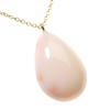 Mid-Coral Pink Pendant, Teardrop Shape, Undyed, SANSUI