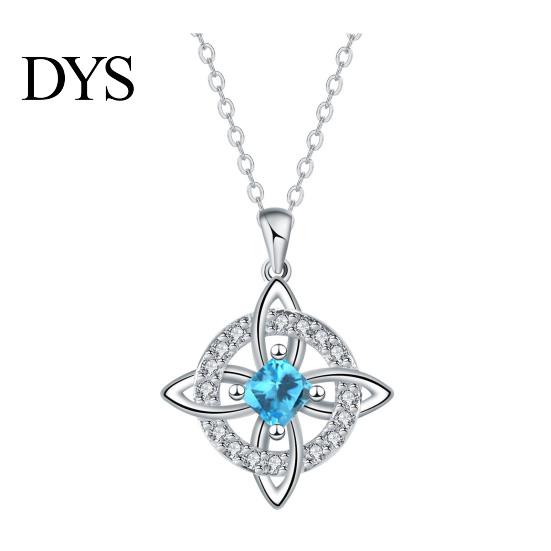 Birth Month Stone Necklace Celtic Knot Witches Birthstone Sparkling Symbol Magic Wiccan Spiritual Jewelry Gift for Women Mom Wife Girlfriend