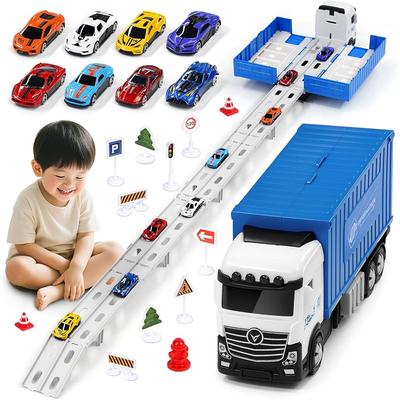 Joyreal Construction Vehicle Set with Storage Case 6 Mini Cars Toy for Kids Ages 3-6 Educational Play Vehicle
