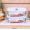Lock & Lock 2-Piece Heat-Resistant Glass Lunch Box Set: Microwave and Refrigerator Safe, Sealed for Freshness. Gift-Ready.