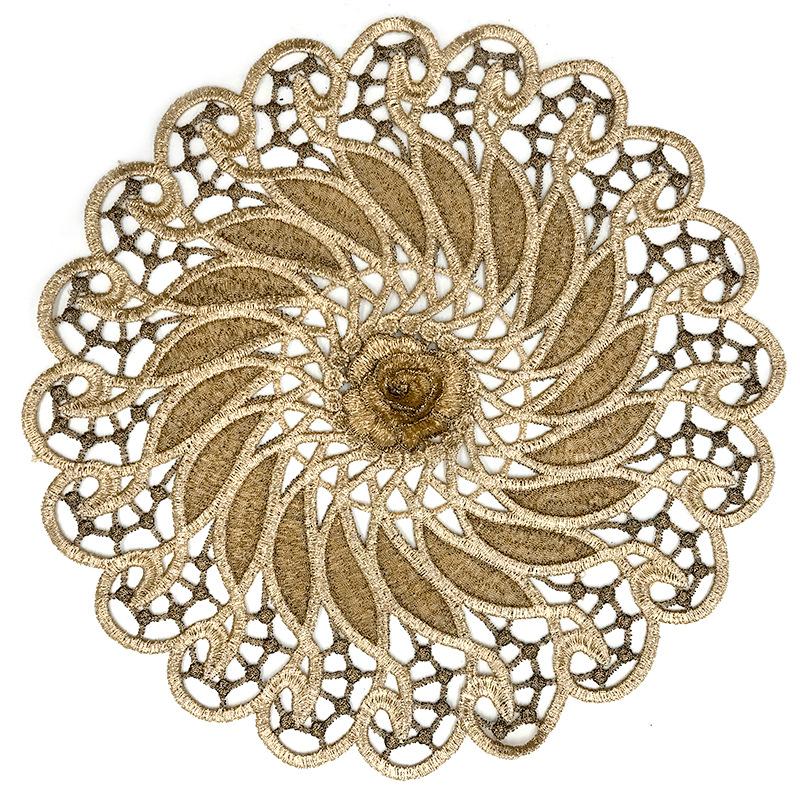 Lace Embroidery Cloth Water Soluble Flower Table Cloth Tablecloth European Fabric Coffee Table Cloth Throw Pillow Embroidery Round Cushion