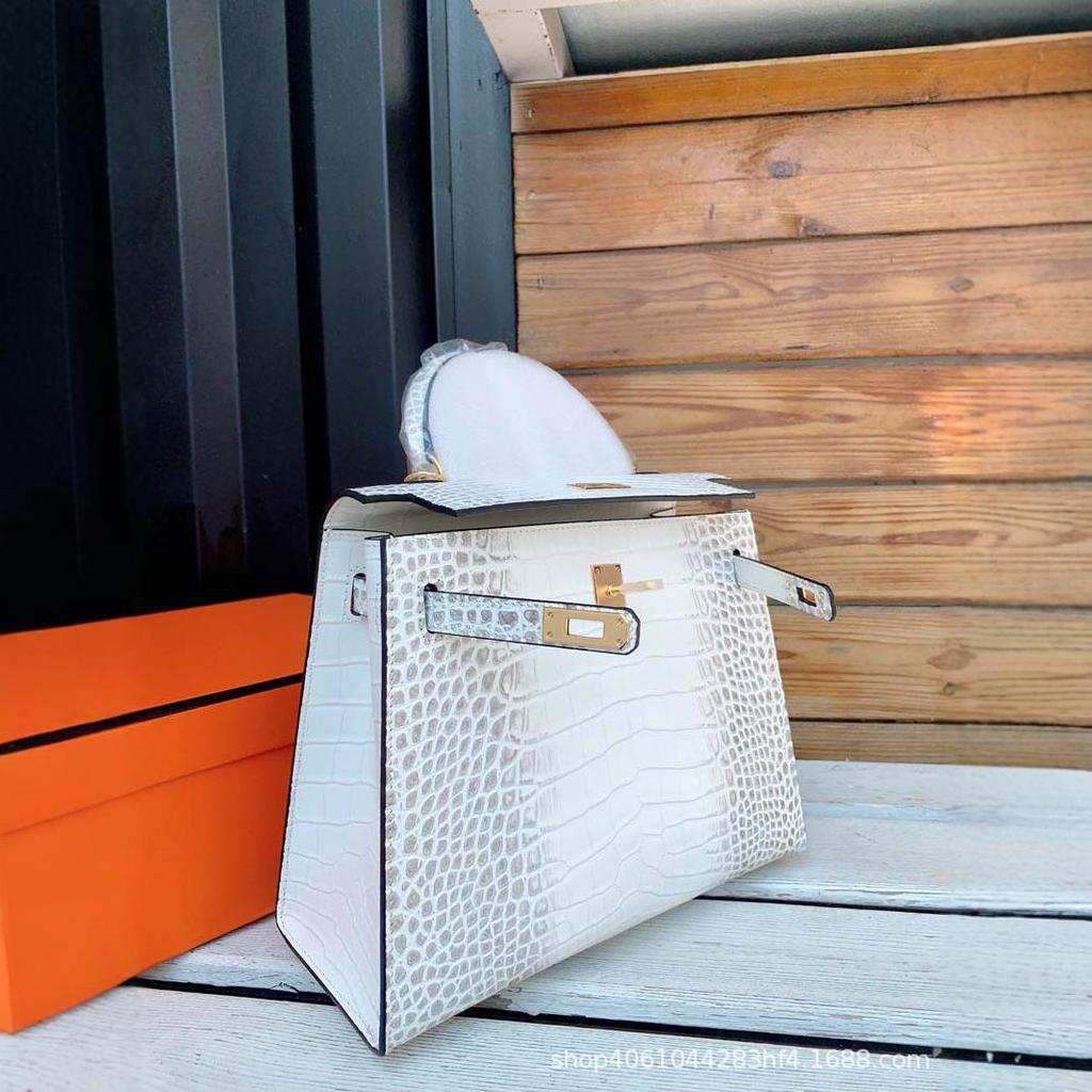 Himalayan second generation 25cm genuine leather crocodile pattern handbag fashion shoulder messenger bag women