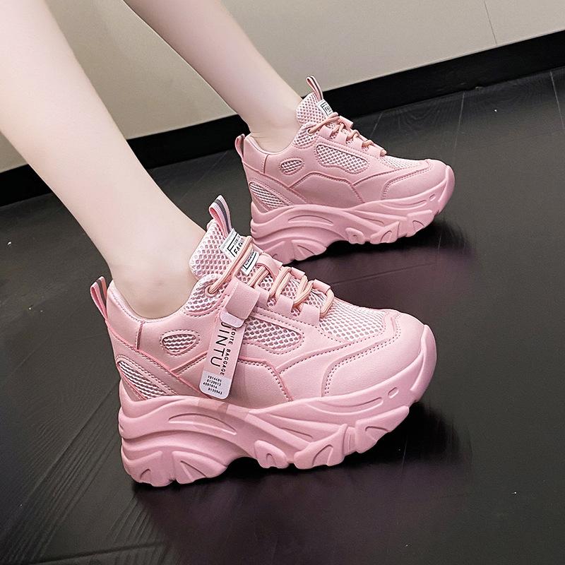 Thick-soled Dad Shoes for Women Summer Fashion Women's Shoes Lace-up Height-enhancing Sports Casual Shoes